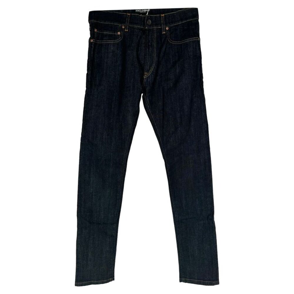 Dolce & Gabbana Logo-Plaque Capri Jeans in Black Cotton